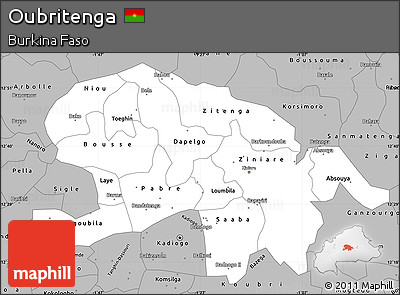 Gray Simple Map of Oubritenga