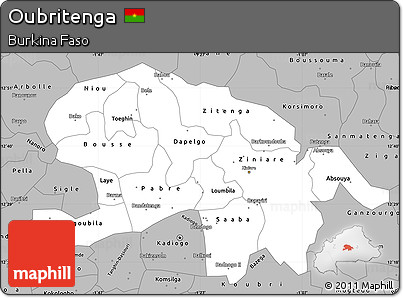 Gray Simple Map of Oubritenga