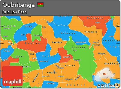 Political Simple Map of Oubritenga