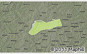 Physical 3D Map of Sourgoubila, darken, semi-desaturated