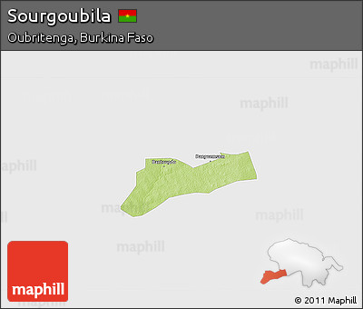 Physical 3D Map of Sourgoubila, single color outside