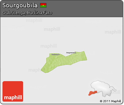 Physical 3D Map of Sourgoubila, single color outside