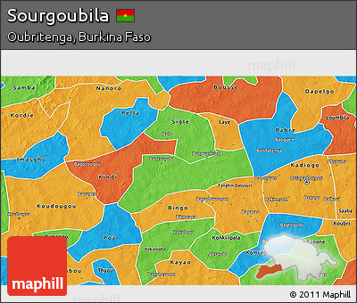 Political 3D Map of Sourgoubila