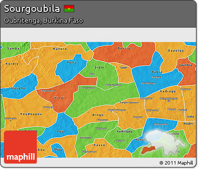 Political 3D Map of Sourgoubila