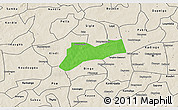 Political 3D Map of Sourgoubila, shaded relief outside