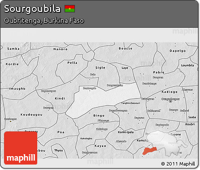 Silver Style 3D Map of Sourgoubila