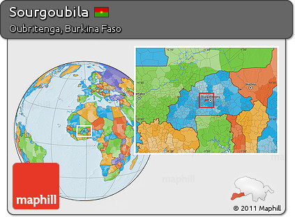 Political Location Map of Sourgoubila