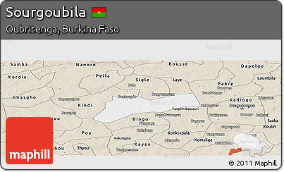 Classic Style Panoramic Map of Sourgoubila