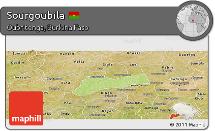 Physical Panoramic Map of Sourgoubila, satellite outside