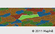 Political Panoramic Map of Sourgoubila, darken