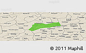 Political Panoramic Map of Sourgoubila, shaded relief outside