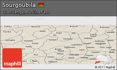 Shaded Relief Panoramic Map of Sourgoubila