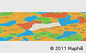 Shaded Relief Panoramic Map of Sourgoubila, political outside