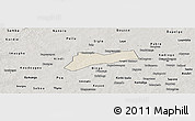 Shaded Relief Panoramic Map of Sourgoubila, semi-desaturated