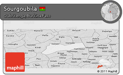 Silver Style Panoramic Map of Sourgoubila