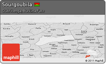 Silver Style Panoramic Map of Sourgoubila