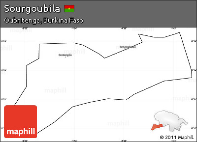 Blank Simple Map of Sourgoubila, cropped outside