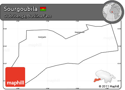 Blank Simple Map of Sourgoubila, cropped outside