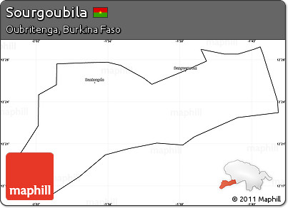 Blank Simple Map of Sourgoubila, cropped outside