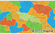 Physical 3D Map of Zitenga, political outside