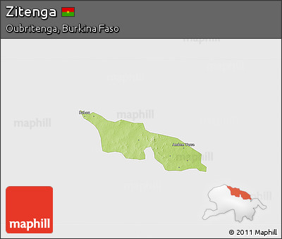 Physical 3D Map of Zitenga, single color outside