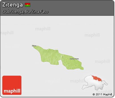 Physical 3D Map of Zitenga, single color outside