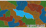 Political 3D Map of Zitenga, darken