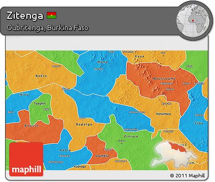 Political 3D Map of Zitenga