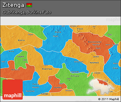 Political 3D Map of Zitenga