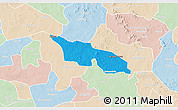 Political 3D Map of Zitenga, lighten