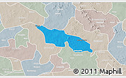 Political 3D Map of Zitenga, lighten, semi-desaturated