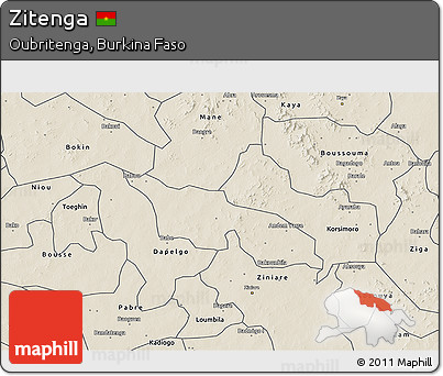 Shaded Relief 3D Map of Zitenga