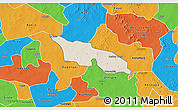 Shaded Relief 3D Map of Zitenga, political outside