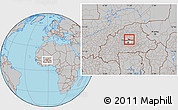 Gray Location Map of Zitenga, highlighted parent region
