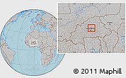 Gray Location Map of Zitenga, hill shading