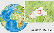 Physical Location Map of Zitenga, highlighted country