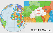 Political Location Map of Zitenga, highlighted country