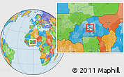 Political Location Map of Zitenga, highlighted parent region
