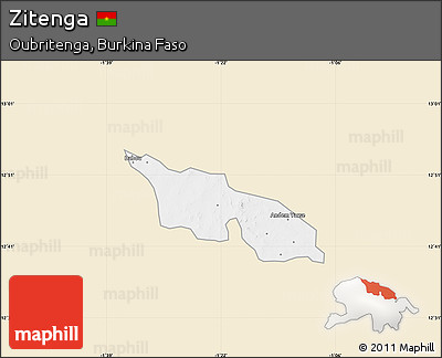Classic Style Map of Zitenga, single color outside