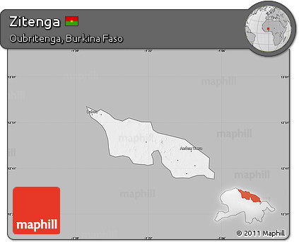 Gray Map of Zitenga, single color outside