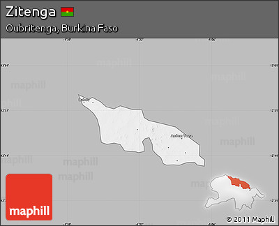 Gray Map of Zitenga, single color outside