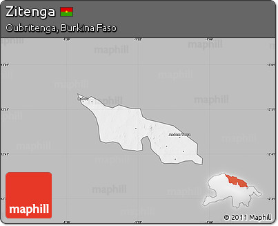 Gray Map of Zitenga, single color outside