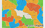 Shaded Relief Map of Zitenga, political outside
