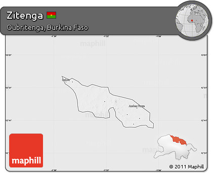 Silver Style Map of Zitenga, single color outside