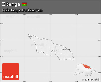 Silver Style Map of Zitenga, single color outside