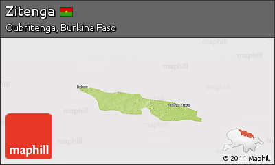 Physical Panoramic Map of Zitenga, cropped outside