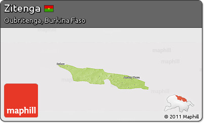 Physical Panoramic Map of Zitenga, cropped outside