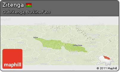 Physical Panoramic Map of Zitenga, lighten