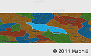 Political Panoramic Map of Zitenga, darken