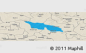 Political Panoramic Map of Zitenga, shaded relief outside